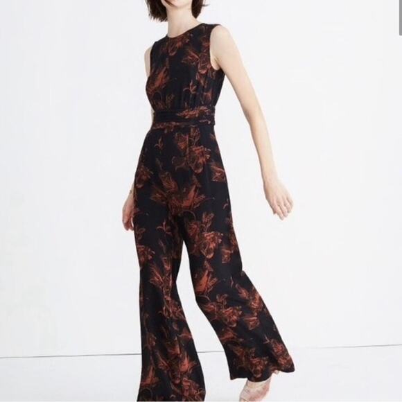 MADEWELL x No. 6 Isabella Jumpsuit Floral Silk Wide Leg Size 8 - Picture 2 of 11